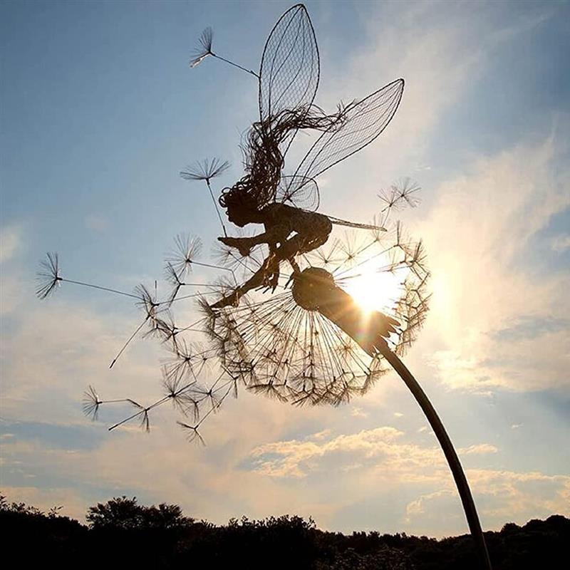 

Garden Decorations Flower Fairy Miniature Sculptures Mythical Faery Dandelion Figurine Fairies Pixies Decor