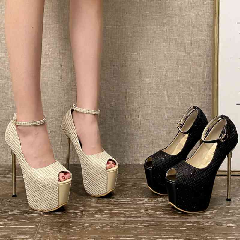 

sandals ltarta nightclub women's high heel waterproof platform fish mouth single shoes shallow banquet cwf bvx5, Black