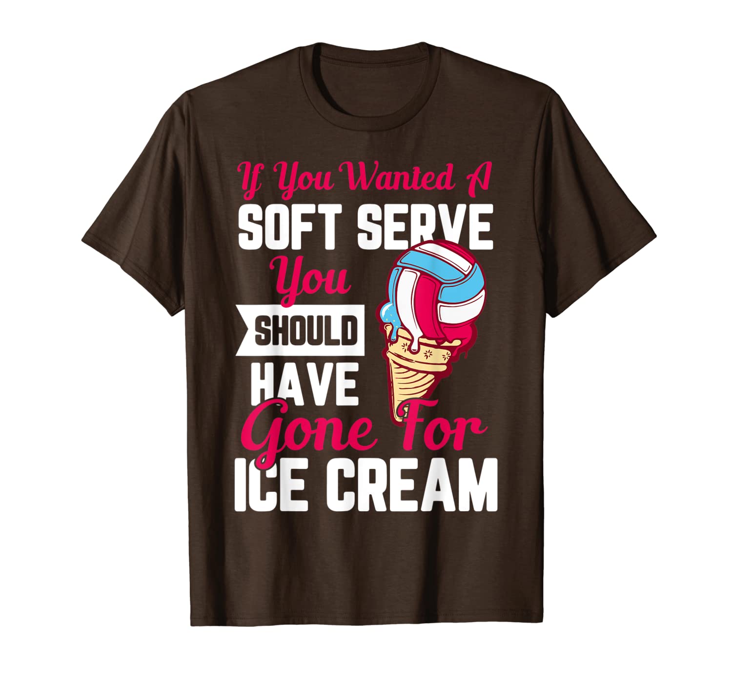 

funny if you wanted a soft serve volleyball shirt, White;black