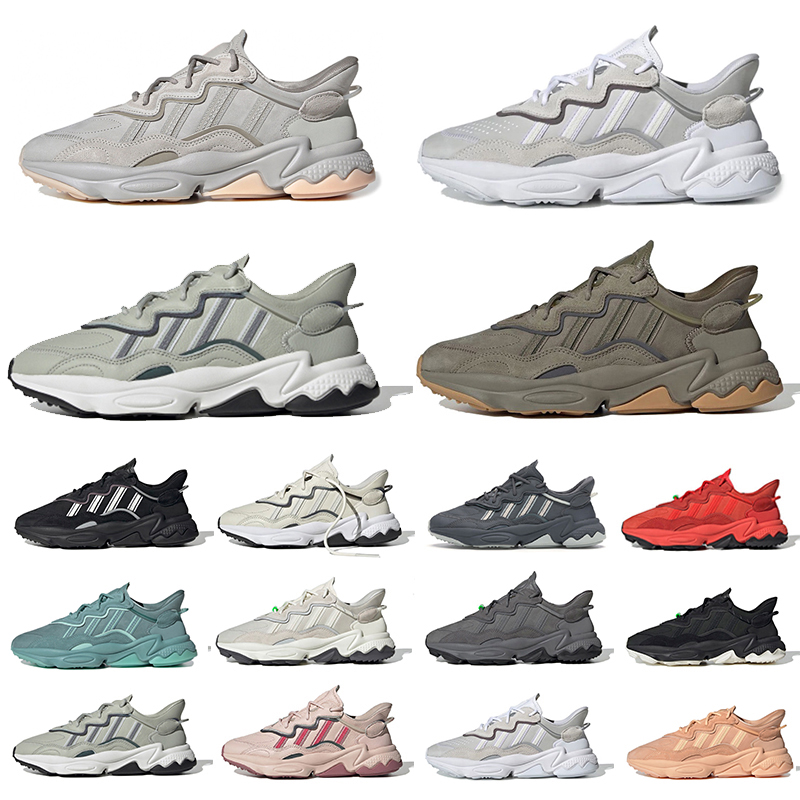 

Trace Cargo Leather ozweego mens running shoes triple black Cloud White Multi Pale Nude Taped Seams men women trainers sports sneakers Grey Solar Green 36-45, Color#1