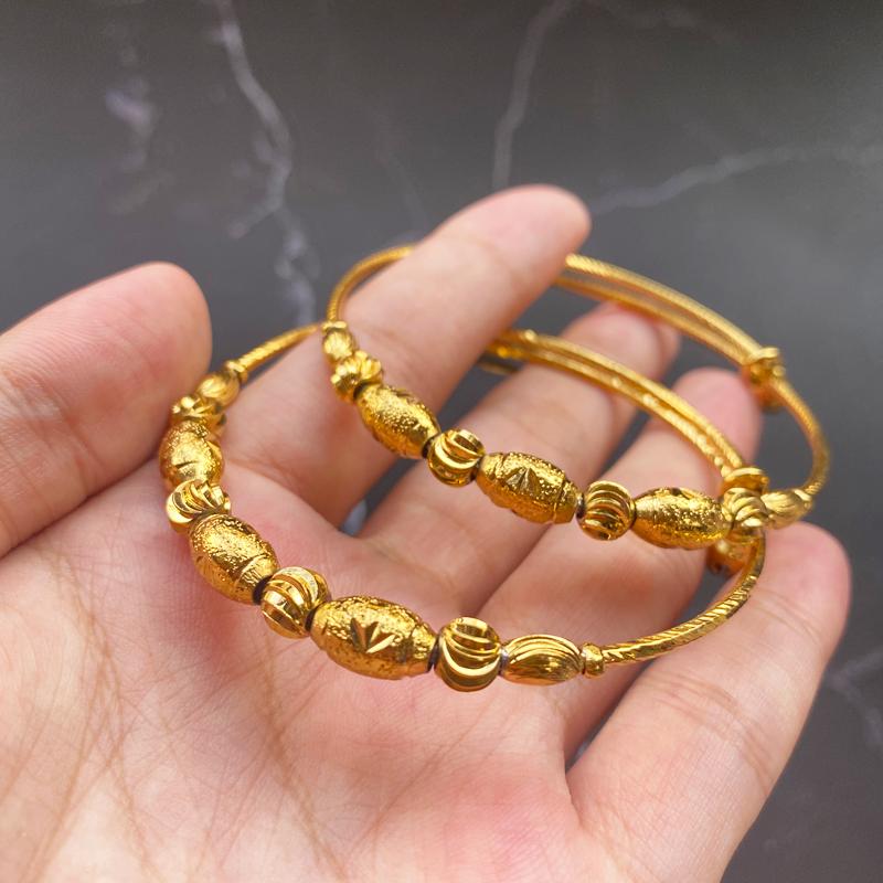

Bangle 2pcs Ethiopian Bracelets For Women Gold Color Dubai Bride Wedding Bracelet Africa Arab Jewelry Birthday Gift