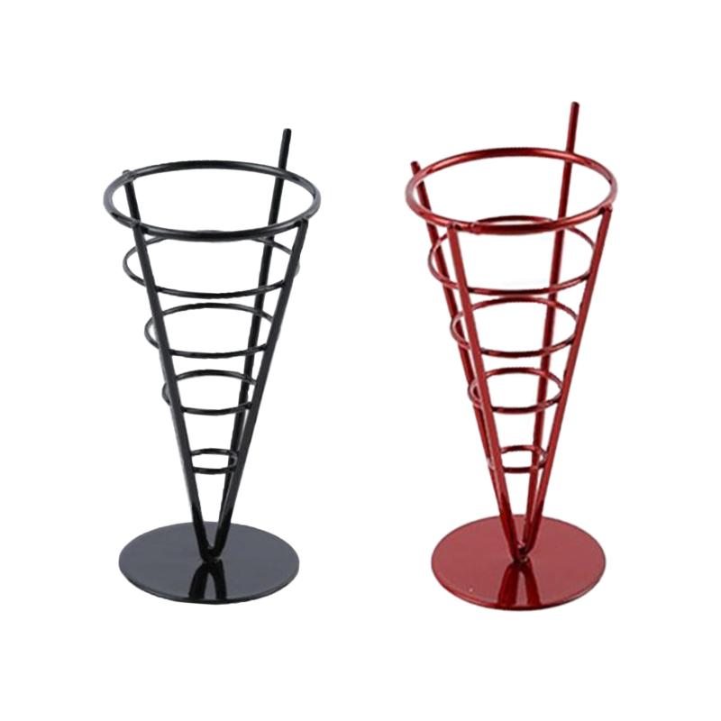 

Dishes & Plates French Fries Stand Cone Basket Fry Holder Snack Fried Chicken Display Rack Wire Stands For Kitchen Restaurant Party Supplies