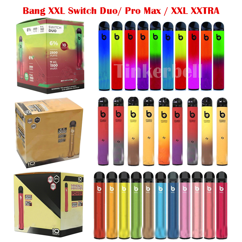 

Bang XXL Switch Duo Pro Max E Cigarettes Disposable Vapes 2 in 1 Vape Pen 2000 2500 Puffs Device 800 1100mAh Battery Prefilled Pod Kit E Cigs