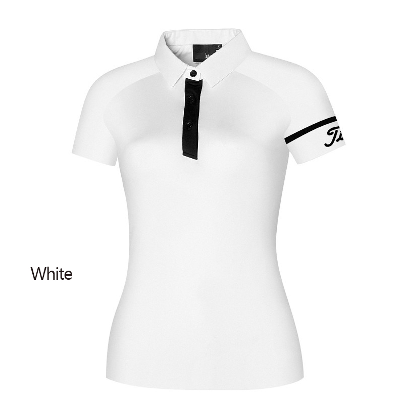 

Women's Golf T-shirt Summer Sports Short Sleeve Breathable Slim Quick-drying Polo Sportswear Tops, Black;blue