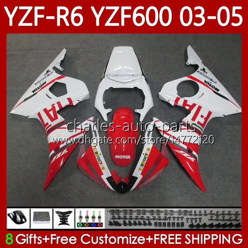 

Bodywork Kit For YAMAHA YZF R6 600CC YZF600 YZF-R6 2003-2005 Cowling 95No.167 YZF R 6 600 CC 2003 2004 2005 Body YZF-600 YZFR6 03 04 05 Motorcycle Fairing White red, No. 9