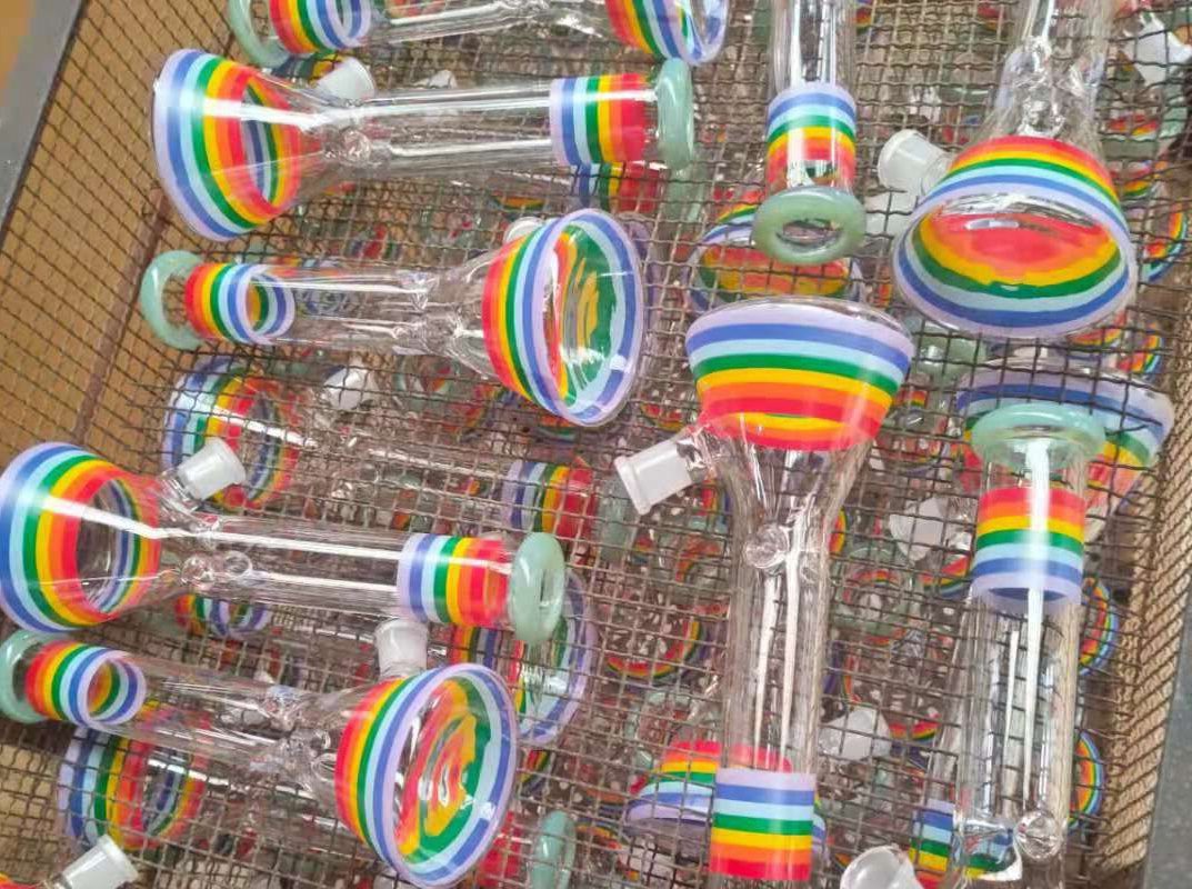 

VINTAGE Quality 10inch Glass Bong Water Pipe hookah Colorful smoking Oil Dab Rigs Colored Burner with Bowl