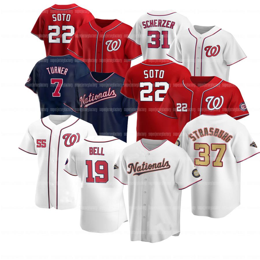 

19 Josh Bell 2021 Washington Juan Soto jersey Max Scherzer Trea Turner Ryan Zimmerman Max Scherzer Starlin Castro Luis Garcia Sean Yan Gomes, Blue;black