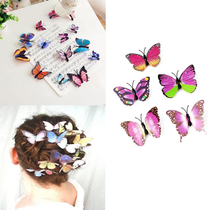 

Hair Clips & Barrettes 5Pcs Butterfly Bridal Accessories Wedding Pography Costume