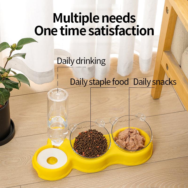 

Cat Bowls & Feeders Pet And Dog Bowl 3 In 1 Automatic Feeder Anti Dumping Easy To Clean Plastic Supplies Bebedero Perro