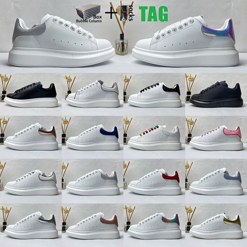 

[With Box] Fashion Men Shoe Designer Women Leather Lace Up Platform Oversized Sole Sneakers White Black mens womens Luxury velvet suede Casu