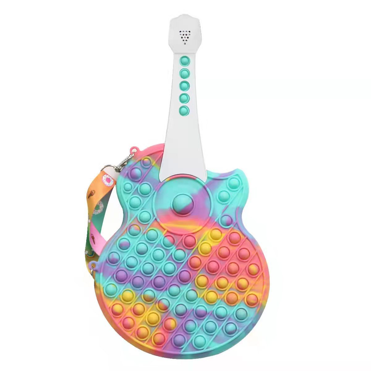 

Jumbo Creative Pop Fidget Guita Bag Marcoon Color Decompression Toy for Kids and Adults Simple Dimple Bubbles Stress Pressure Bubble Push Piano Shoulder bags