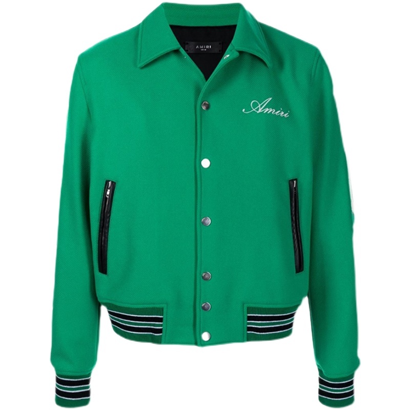 

Amir i brand 21fw amiry SLP embroidered pilot casual coat men' and women' green Baseball Jacket winter cotton jacket