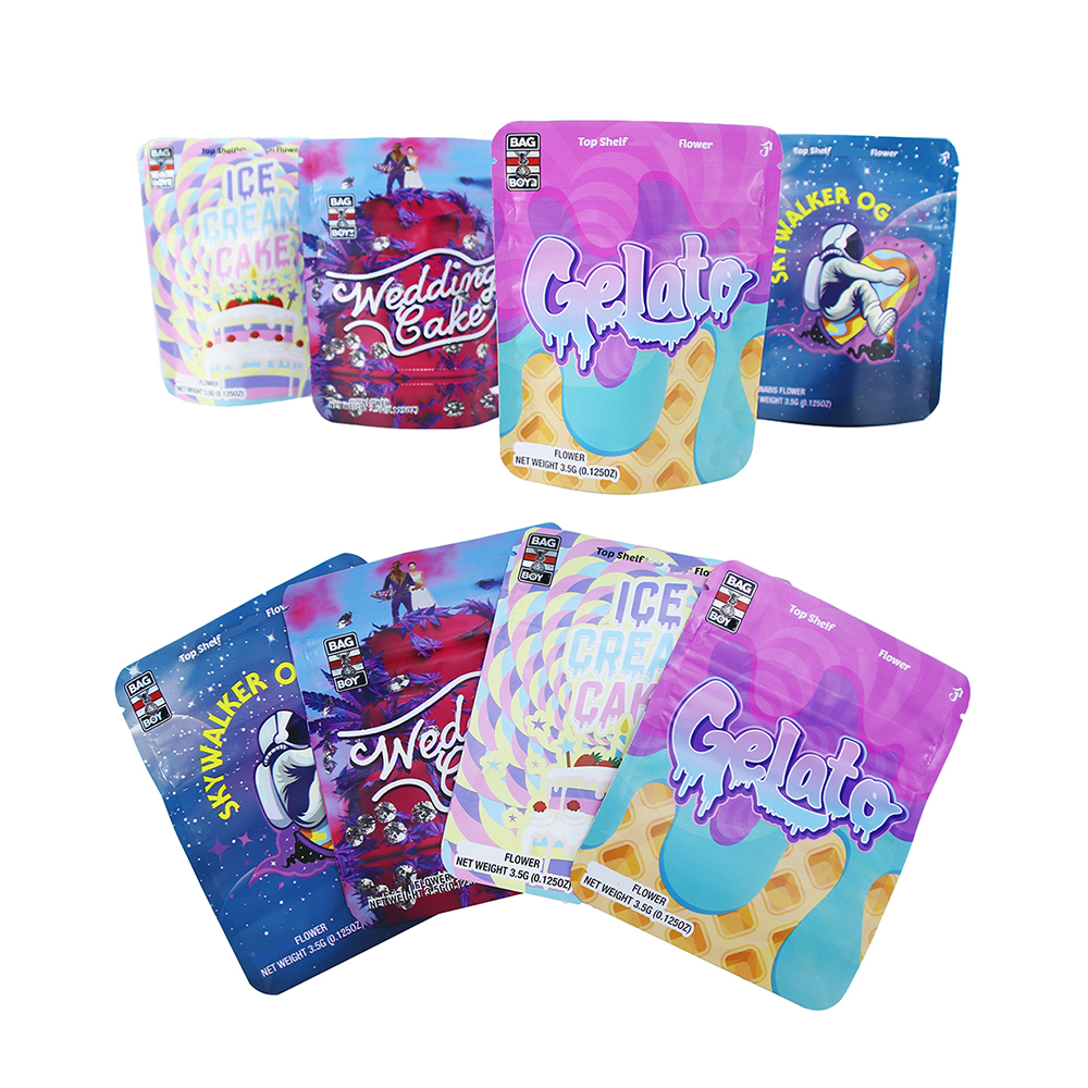 

3.5g Empty Mylar Bags Tobacco Storage Laser Boyz Childproof Zip Lock Dry Herbal Flowers Pouches Keep Fresh Stands Up Sealed Baggies