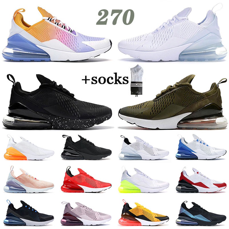 

2021 Arrival Sports 270 Running Tennis Shoes Mens Womens Triple White Summer Gradient Black DOt Medium Olive Tiger BE True Trainers Sneakers 36-45, A52 36-45 total orange