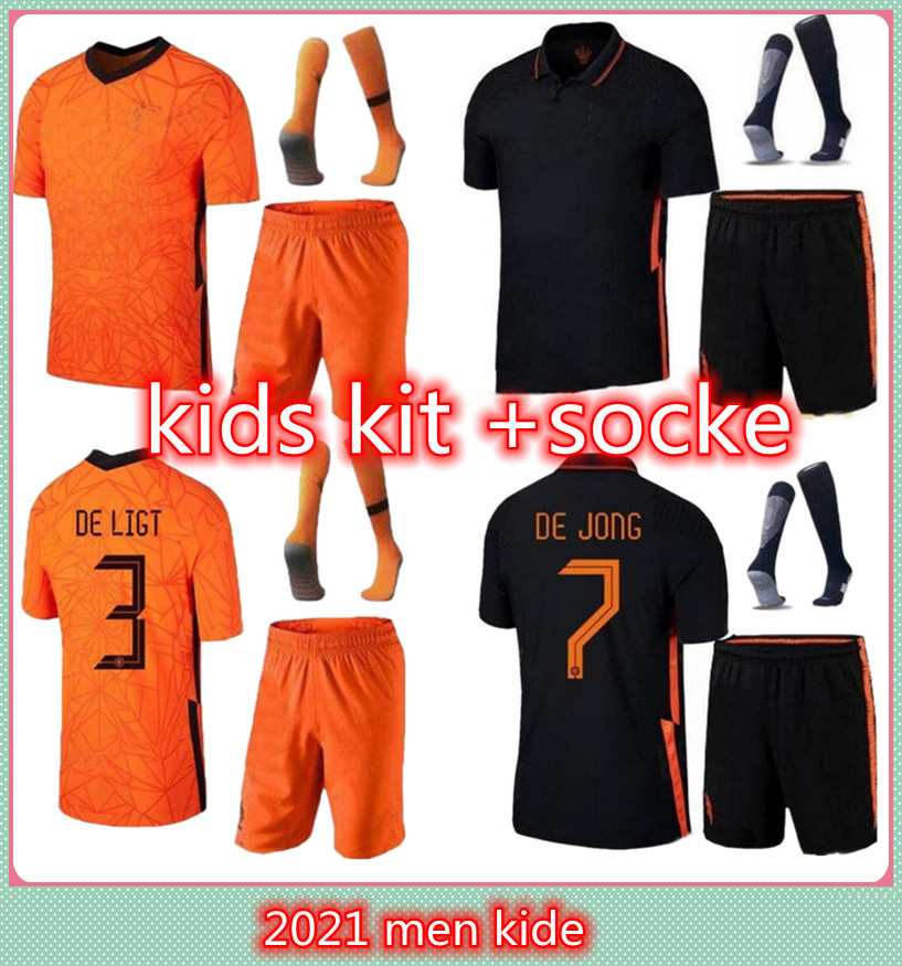 

MEMPHIS 2021 2022 Netherlands soccer shirt DE JONG Holland DE LIGT STROOTMAN VAN DIJK VIRGIL short sleeve football jersey Adult men + kids kit