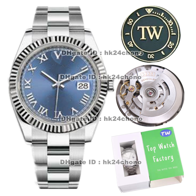 

13 Styles Luxury Watches TW 41mm 904L Stainless Steel Cal.3235 Automatic Mens Watch 126334-0025 Sapphire Crystal Blue Dial SS Bracelet Gents Wristwatches, Original box 1