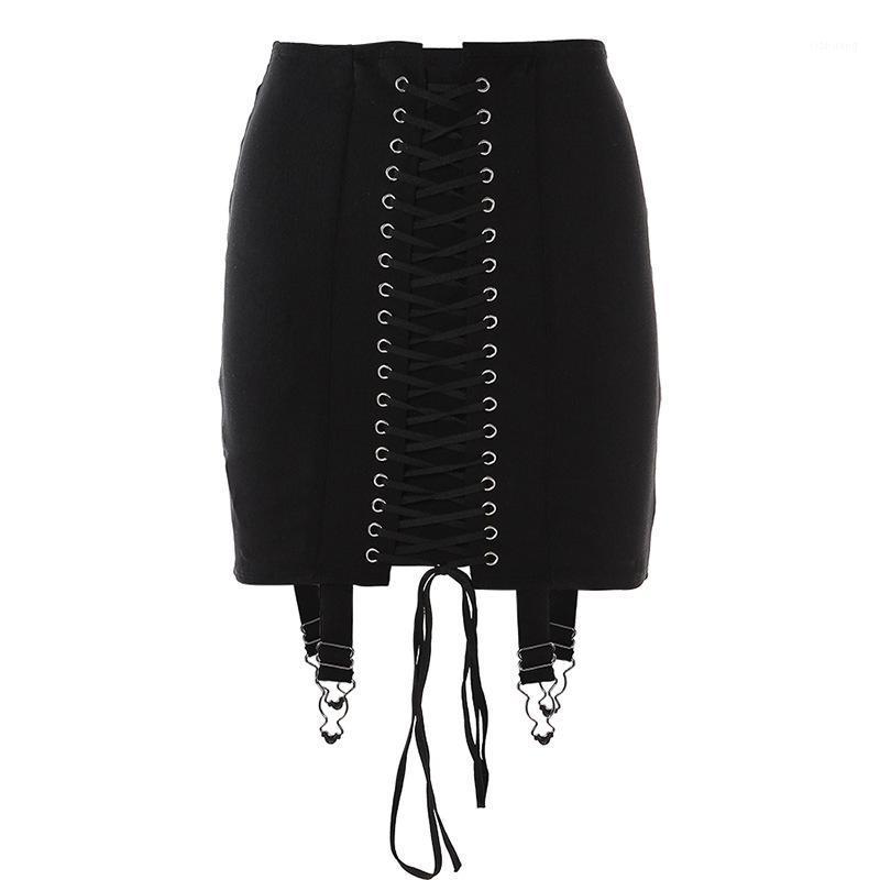 

Skirts Summer Women' Short Skirt Personality Hole Lace Waist Bag Hip, Beige