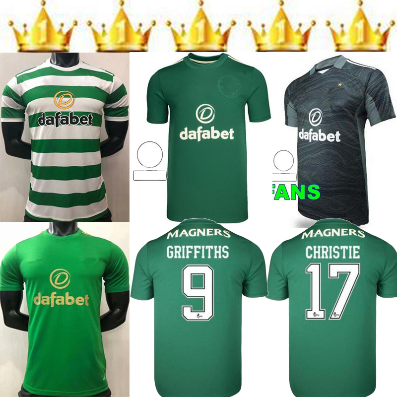 

2021 2022 Celtic soccer jerseys 21 22 home green EDOUARD JOHNSTON GRIFFITHS McGREGOR Maillots de fooT FORREST football Shirts uniforms, Black