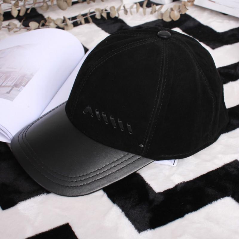 

Visors Genuine Leather Male Hat Pig Velvet Visor Cap Middle Age Elderly Men Leisure Outdoor High Quality Fashionable Hats H6952, Blue;gray
