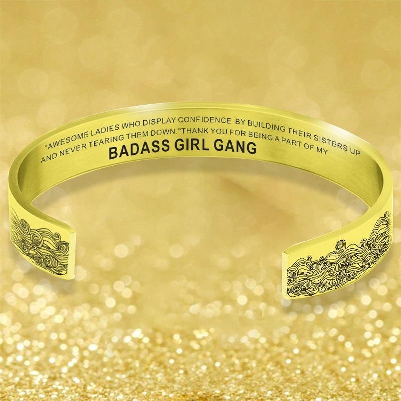 

Bangle 2022 Fashion 10mm Stainless Steel Bracelet Girl Gang Women's Jewelry Gold Silver Custom Love