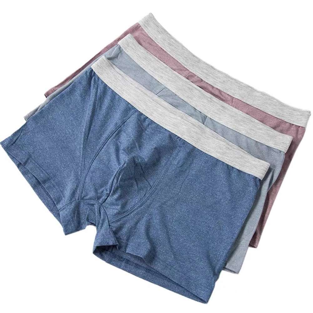 MUJI Japanese high quality modal men&#039;s underwear comfortable and breathable four legged pants solid color flat-image-709544324