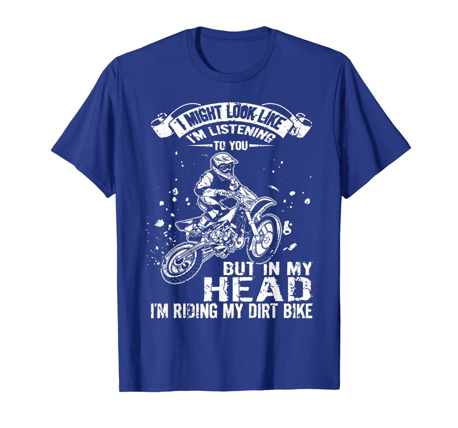 

i'm riding my dirt bike in my head-funny motocross t shirt, White;black