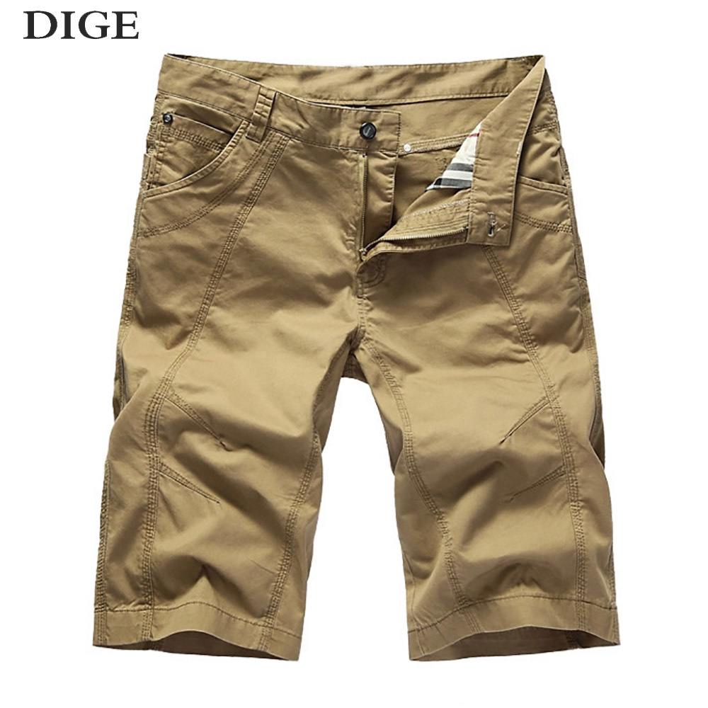 

Arrive Men Military Shorts Casual Loose Knee Length Mens Cargo Tactical Shorts Workout Solid Short Trousers Male B0675 210518, Creamy white