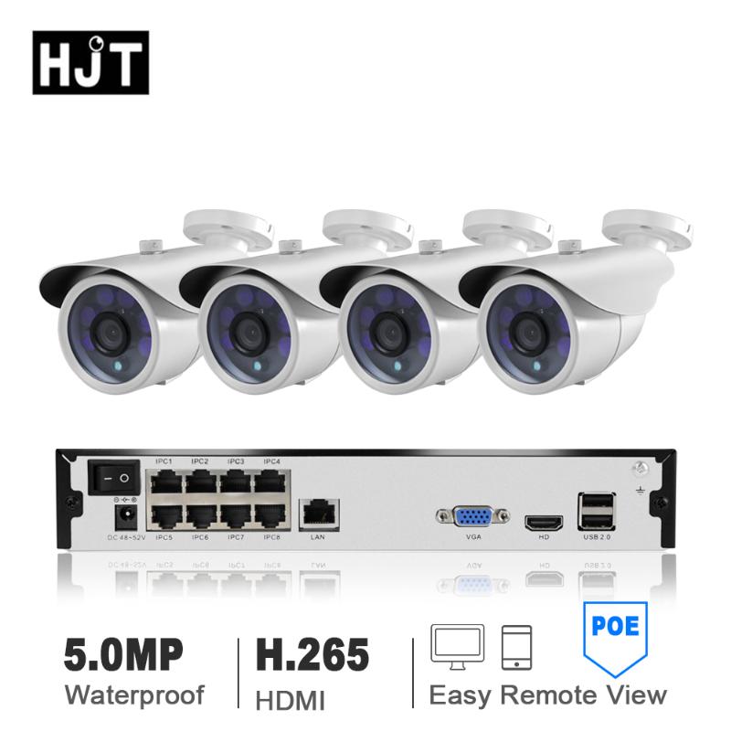 

4CH / 8CH Wired Network Camera 5.0MP Built-in POE P2P 48v White H.265 CCTV Infrared Night Vision Motion Detection Systems