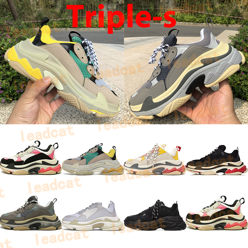 

Beige green yellow triple-s dad shoes men women platform casual sneakers gym red blue triple white black pink grey mens outdoor sports trainers, Bubble wrap packaging