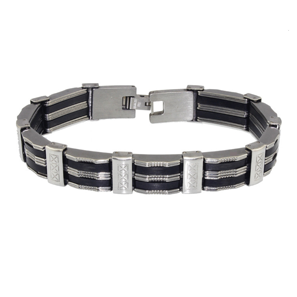 

bracelet Silicone bracelet men's titanium steel fashion silicone, Golden;silver