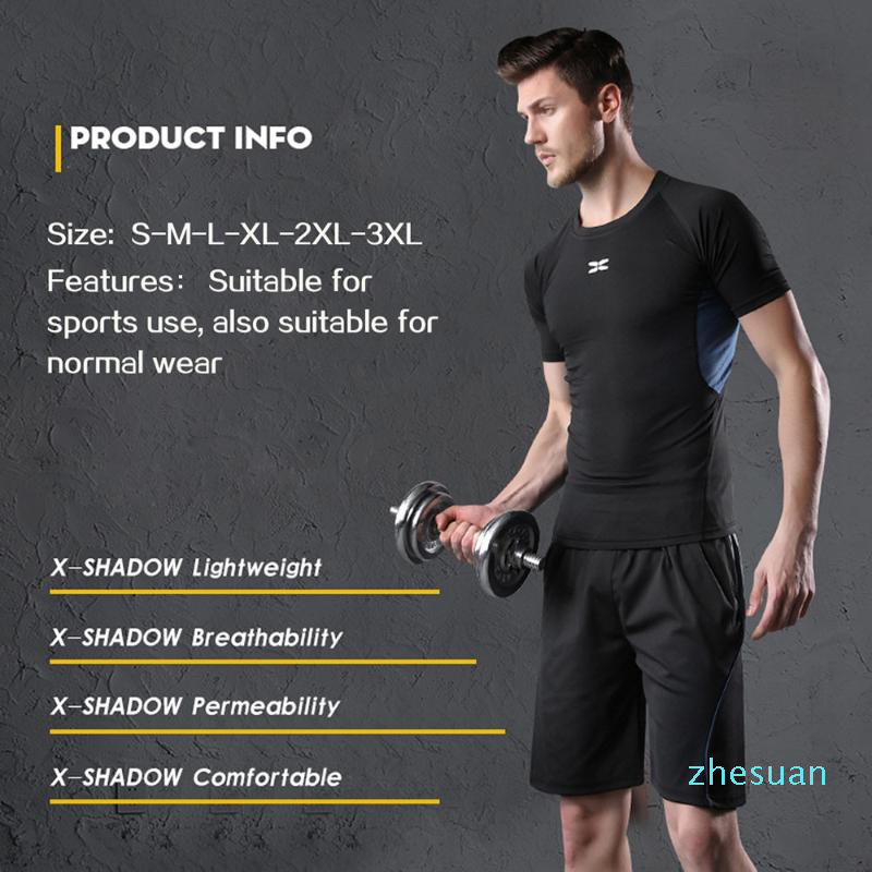 

Compression Clothing Sets Mens Suits Quick Dry Running Joggers Sports Fitness Training Tracksuits T-shirt Gym, 3-4