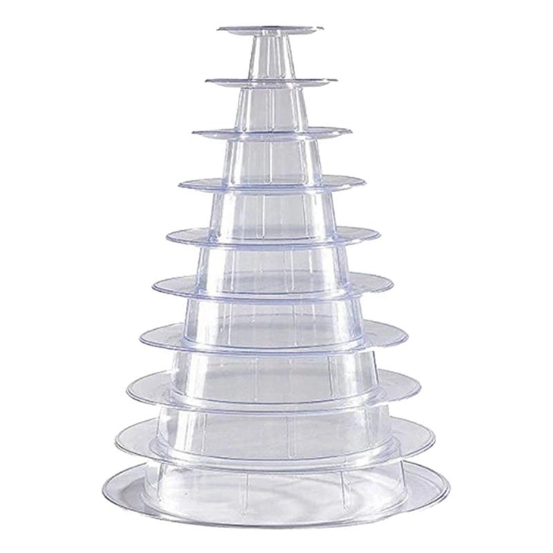 

Jewelry Pouches, Bags 10 Tier Cupcake Holder Stand Round Macaron Tower Clear Cake Display Rack For Wedding Birthday Party Decor