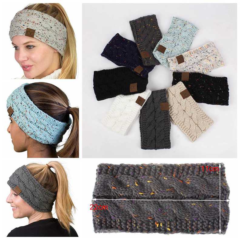 

CC Knitted Headband Adults Man Woman Sport Winter Warm Beanies Hair Accessories Boho Yoga Headbands Fascinator Hat Ear Head 21 Colors 100pcs