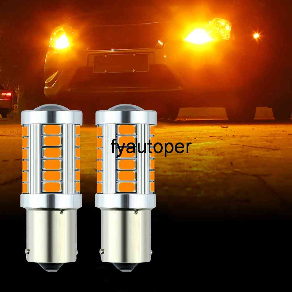 

2pcs BAU15S PY21W LED Lights Canbus No Error 33SMD 5730 1156 Car Spot Lamps Amber LED Turn Signal Light Car Accessories