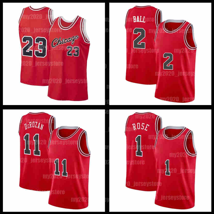 

DeMar Lonzo 2 Ball 11 DeRozan Basketball Jersey Michael Bull Derrick 1 Rose 23 9 45 MJ Scottie 33 Pippen Chicagos Dennis 91 Rodman Men Youth Retro Red Black 2021, Ncaa