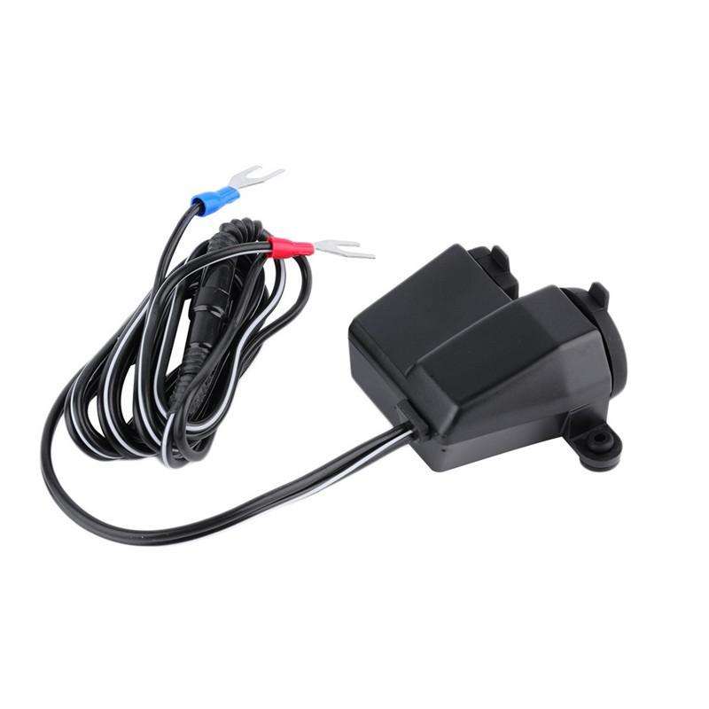 

2021 ONE 12v 2.1A Waterproof Motorbike Motorcycle 5V USB Power Port Cigarette Lighter Adaptor Integration Outlet Socket Charger Free, Black