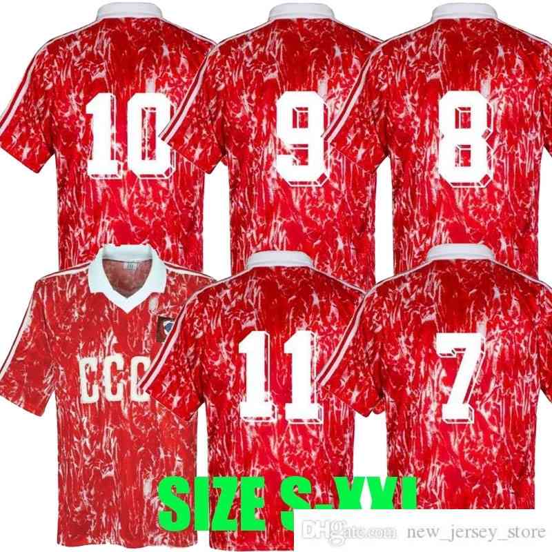 

1990 Soviet Union retro world cup soccer jersey 1989 1991 USSR white Aleinikov Protasov Zavarov Belanov classic vintage football tops Shirts -XL