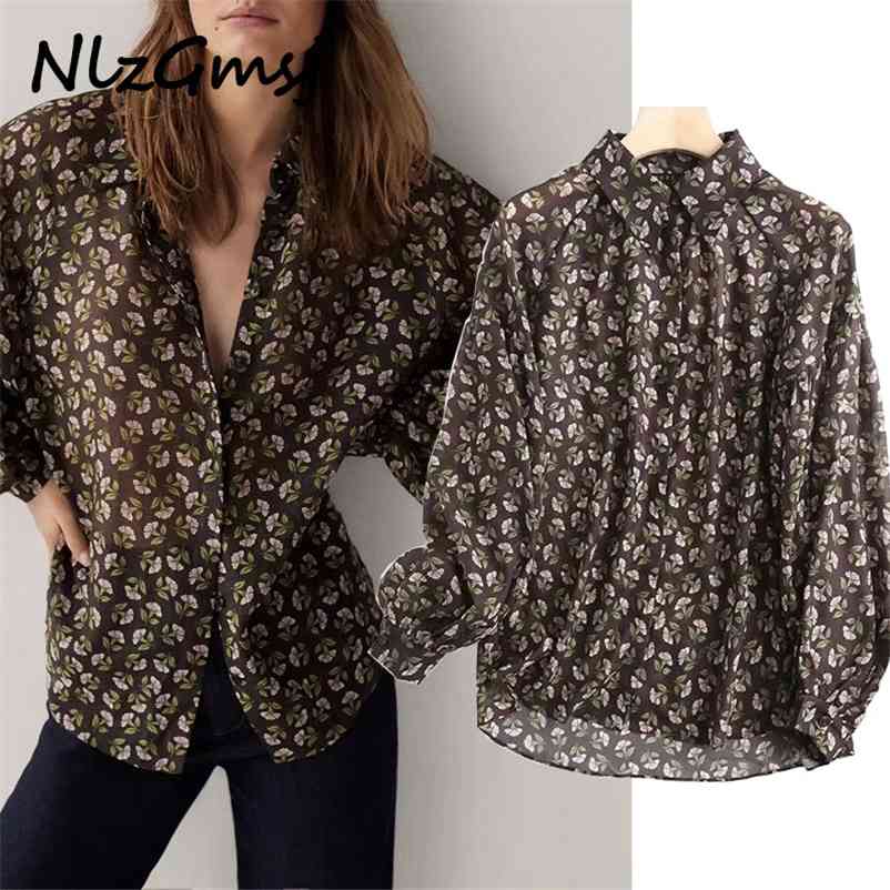 

Blouse Women Spring Casual Oversized Print Shirts Vintage Long Sleeve Tops Female Blusas Chic Top 210628, As picture