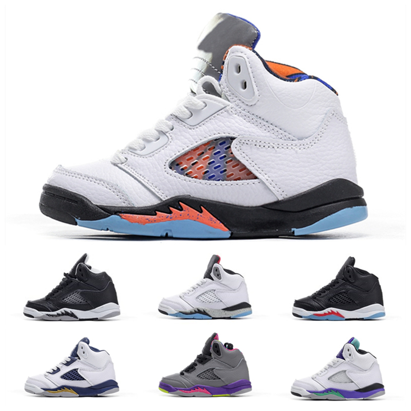 

Infant TS Kids 5 basketball shoes 5s mid Dark Mocha Trainers International Flight Oreo High Light Smoke Multicolor Small Big Boy Girl Toddlers Sneakers igital 25-35, #08