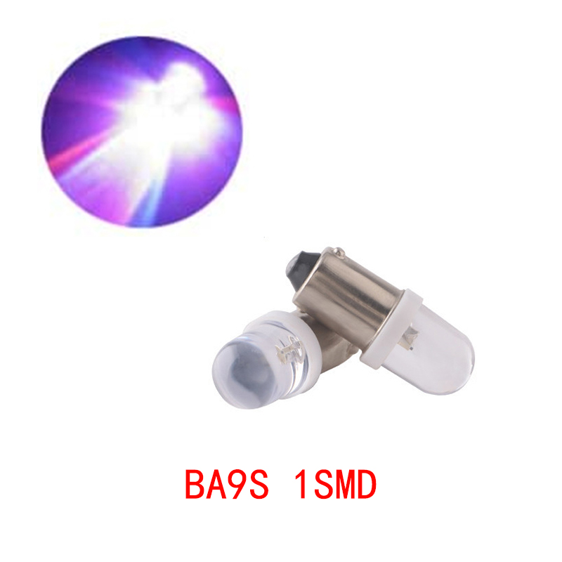 

100Pcs RGB BA9S 1SMD Convex LED Bulbs Car Replacement Lights Wedge Instrument Lamp Width Reading Light DC 12V