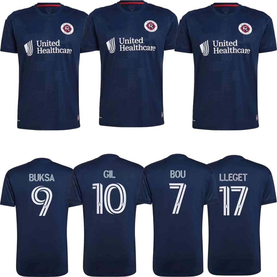 

mls 2022 2023 New Revolution soccer jerseys 22 23 home away #7 Bou #9 Buksa #10 GIL #23 BELL #11 Boateng #17 Lletget #24 JONES Liberty kit football shirts top thailand, Blue