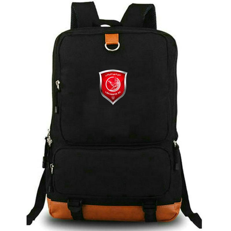 

Backpack Lekhwiya SC Eco Friendly Daypack Qatar Football Club Schoolbag Satchel Rucksack Sport School Bag Laptop Day Pack, Black