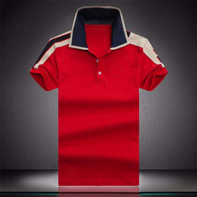 

Italy designers polo shirt Luxury t shirts snake bee floral embroidery mens polos High street fashion stripe print polo T-shirt