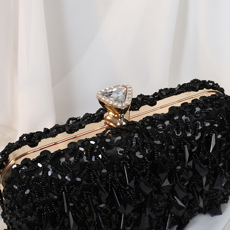 

Factory Direct Sales Cross-Border Hot Wholesale Handmade Beaded Handbag Womens European and American Fashion Banquet Bag Dinner Bag
