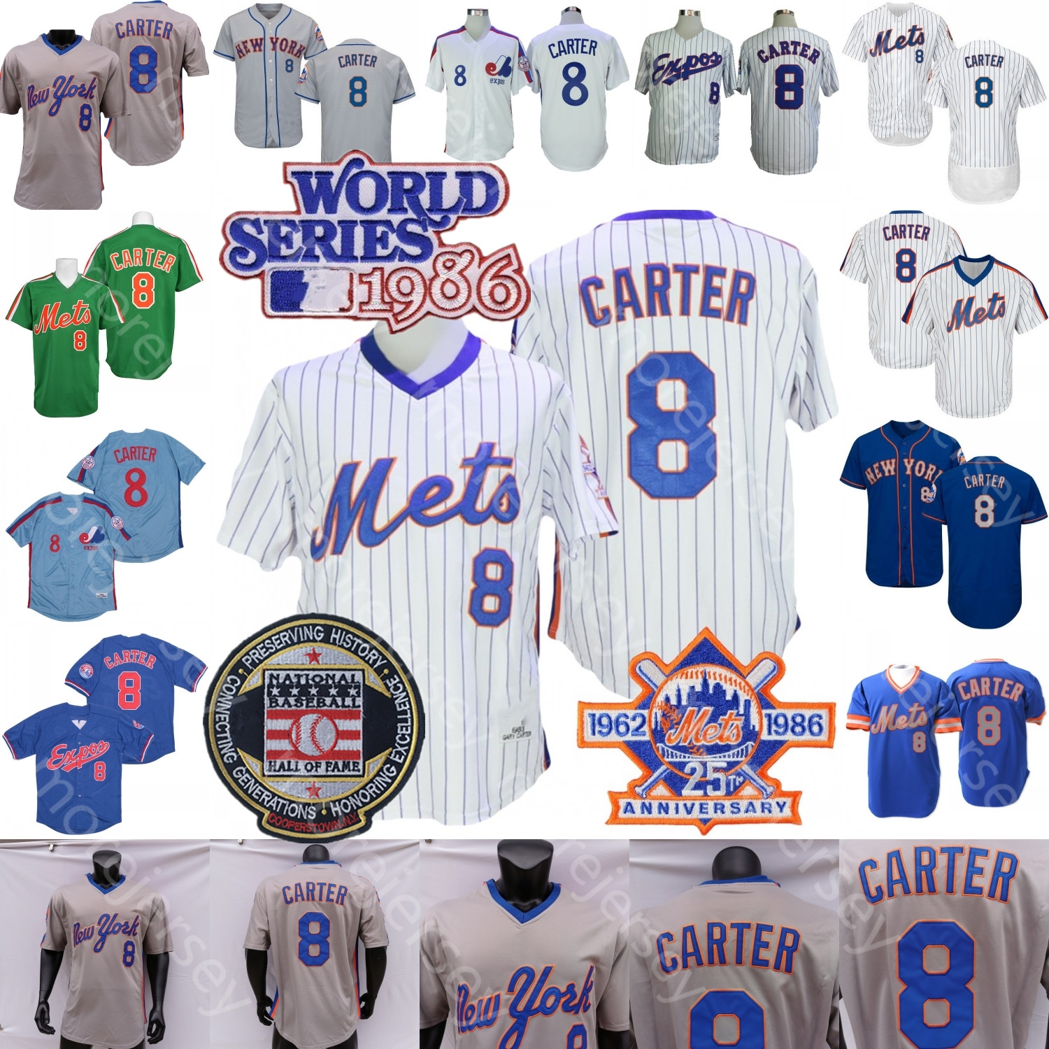 

Montreal Expos Jersey Gary Carter 1986 WS Patch 1982 Blue Grey Orange Green White Pinstripe Player Fans Expos Mesh Salute to Service, White expos