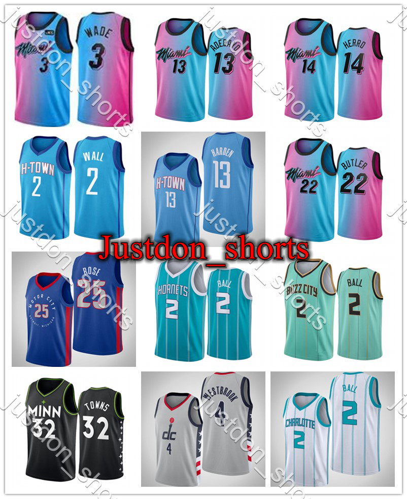 

Youth Wade 3 Herro 14 Nunn 25 Butler 22 Harden 13 Wall Ball 2 Westbrook 4 Rose 25 Towns 32 City Black Edition Basketball Jerseys Green Shirt, Black;red