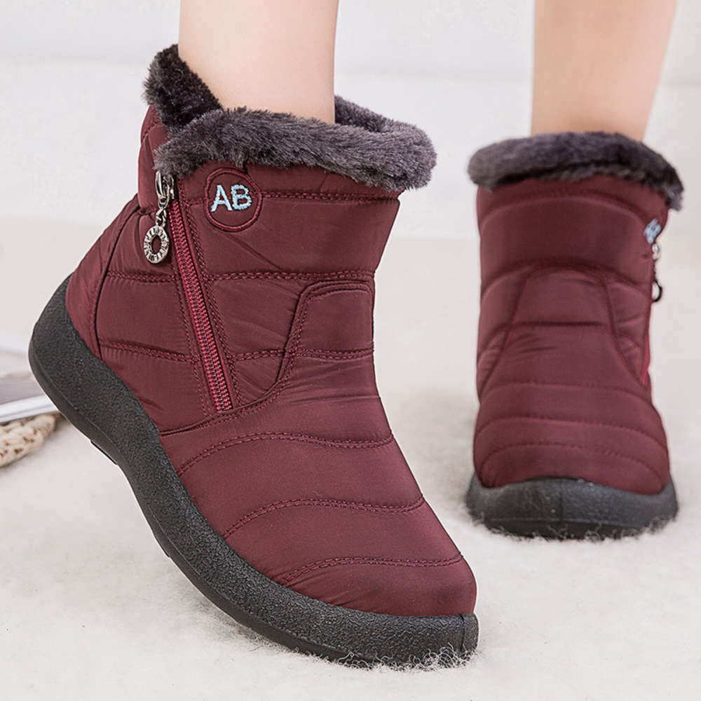 

Brand designer winter outdoor snow boots fashion waterproof casual light ankle Botas Mujer warm series, Red k06