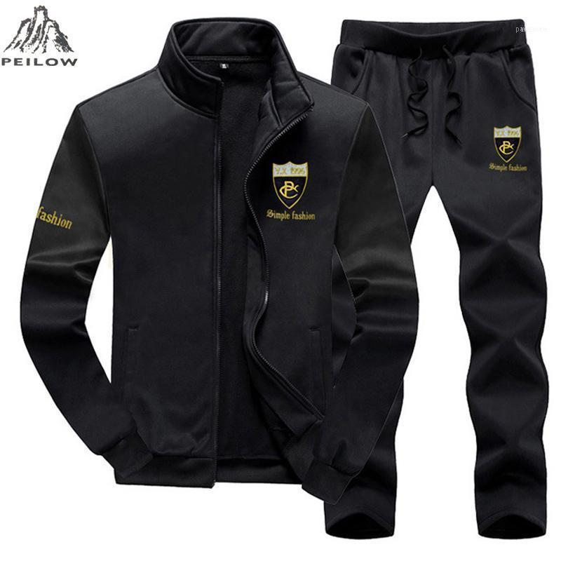 

Men's Tracksuits PEILOW Brand Men Sets Fashion Autumn Spring Sporting Suit Sweatshirt+Sweatpant Tracksuit Men`s Sportswear Clothing 2 Pieces, Gray