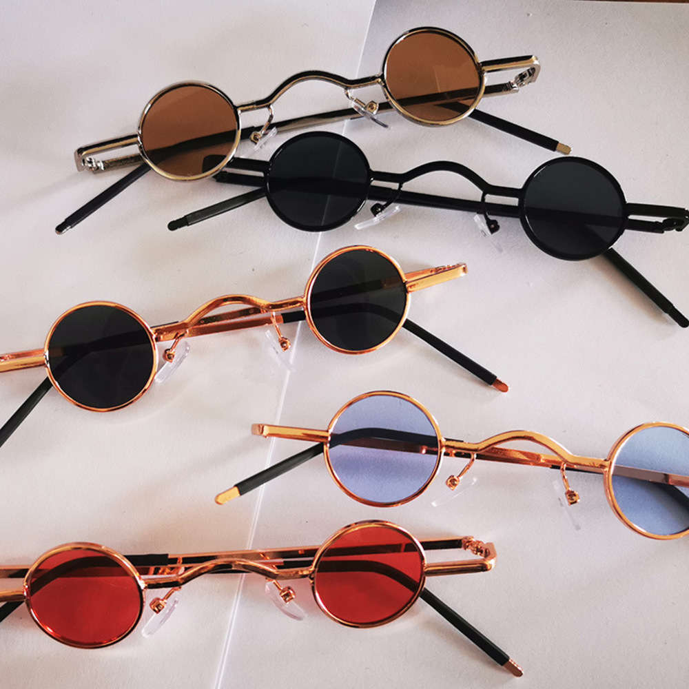 

Net RED punk round ocean film wind metal personality small frame Harajuku Sunglasses, Silver
