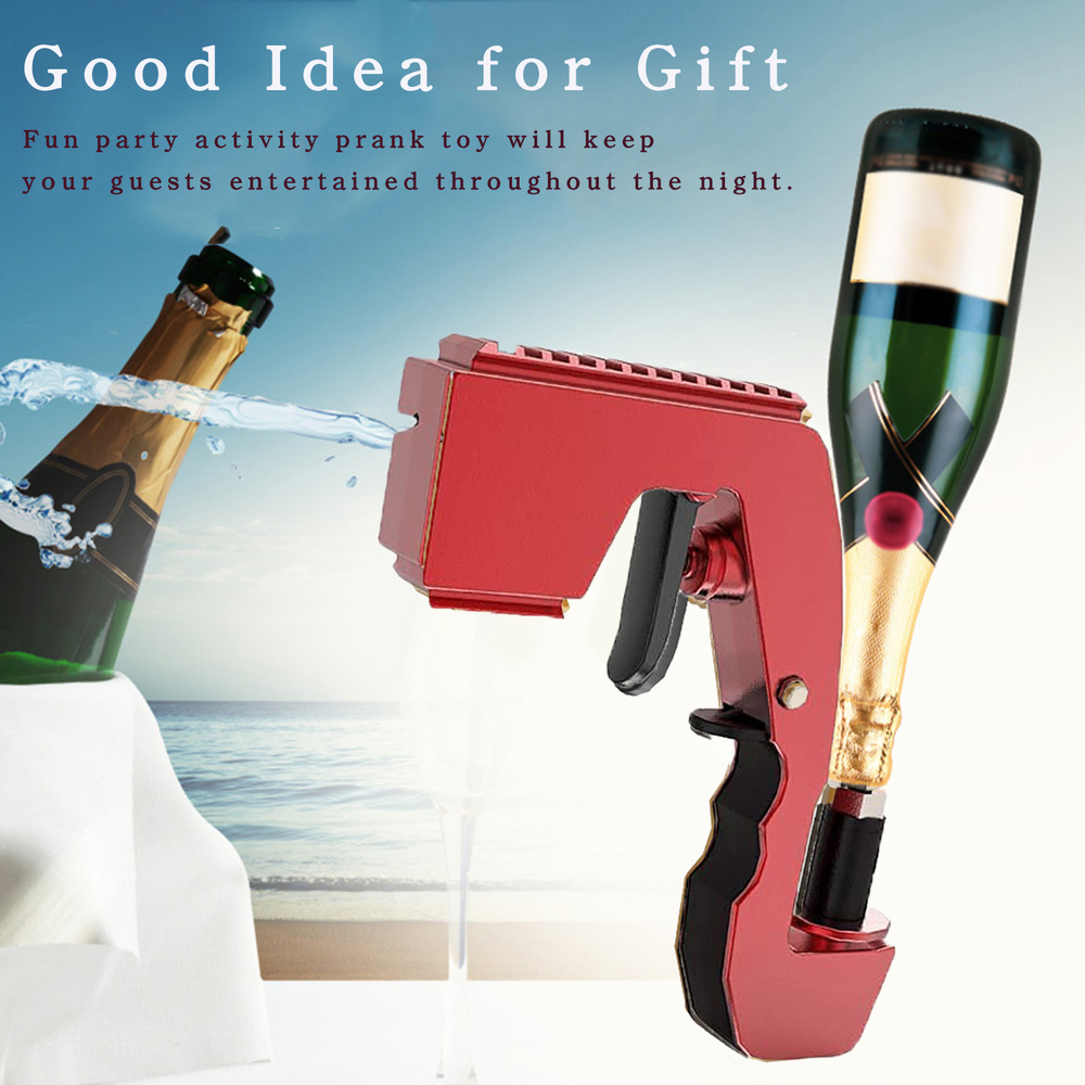 

Champagne gun bubble beer shooting gun Beer Jet adjustable stopper, Black